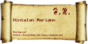 Hintalan Mariann névjegykártya